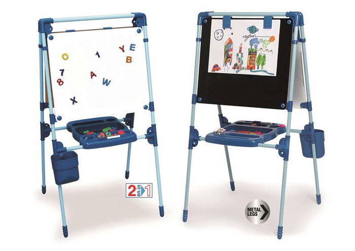 Chicos Pizarra 2 en 1 Tableau Magnétique et pour Tiza 63x60x120 cm avec 64 Pièces - Jeu Éducatif Métal pour Enfants 3 à 5 Ans Chicos Pizarra 2 en 1 Tableau Magnétique et pour Tiza 63x60x120 cm avec 64 Pièces - Jeu Éducatif Métal pour Enfants 3 à 5 Ans