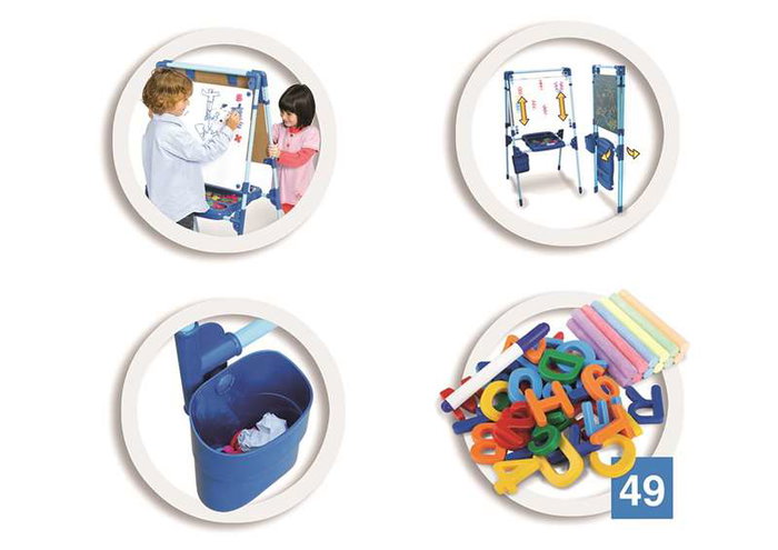 Chicos Pizarra 2 en 1 Tableau Magnétique et pour Tiza 63x60x120 cm avec 64 Pièces - Jeu Éducatif Métal pour Enfants 3 à 5 Ans Chicos Pizarra 2 en 1 Tableau Magnétique et pour Tiza 63x60x120 cm avec 64 Pièces - Jeu Éducatif Métal pour Enfants 3 à 5 Ans