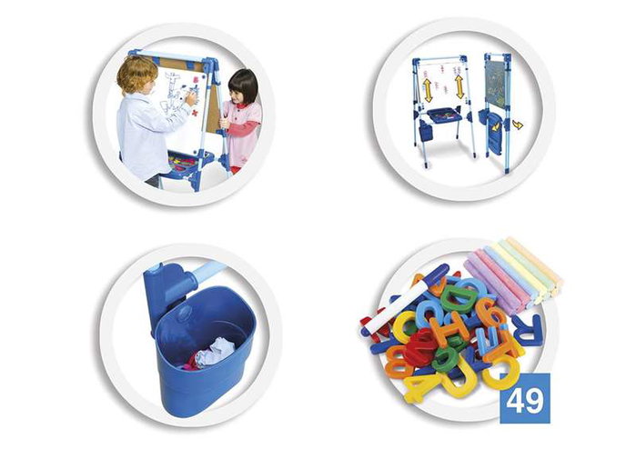 Chicos Pizarra 2 en 1 Tableau Magnétique et pour Tiza 63x60x120 cm avec 64 Pièces - Jeu Éducatif Métal pour Enfants 3 à 5 Ans Chicos Pizarra 2 en 1 Tableau Magnétique et pour Tiza 63x60x120 cm avec 64 Pièces - Jeu Éducatif Métal pour Enfants 3 à 5 Ans