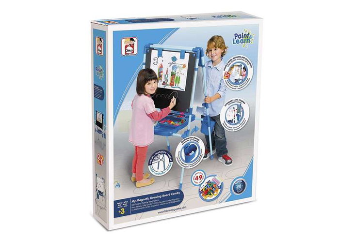 Chicos Pizarra 2 en 1 Tableau Magnétique et pour Tiza 63x60x120 cm avec 64 Pièces - Jeu Éducatif Métal pour Enfants 3 à 5 Ans Chicos Pizarra 2 en 1 Tableau Magnétique et pour Tiza 63x60x120 cm avec 64 Pièces - Jeu Éducatif Métal pour Enfants 3 à 5 Ans