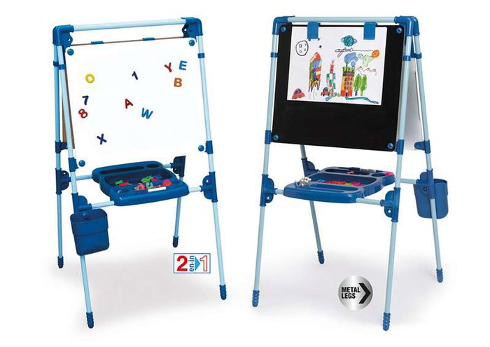 Chicos Pizarra 2 en 1 Tableau Magnétique et pour Tiza 63x60x120 cm avec 64 Pièces - Jeu Éducatif Métal pour Enfants 3 à 5 Ans Chicos Pizarra 2 en 1 Tableau Magnétique et pour Tiza 63x60x120 cm avec 64 Pièces - Jeu Éducatif Métal pour Enfants 3 à 5 Ans