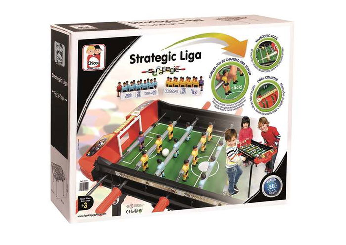 Chicos - Football de table stratégique Liga pour enfants, joueurs interchangeables et mobiles, dimensions 79x66x68 cm, en plastique Chicos - Football de table stratégique Liga pour enfants, joueurs interchangeables et mobiles, dimensions 79x66x68 cm, en plastique
