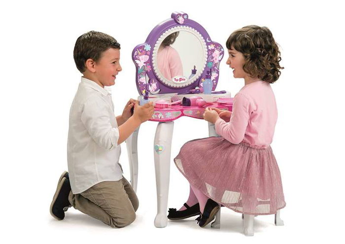 Chicos - Tocador coiffeuse Topstar avec tabouret, 12 accessoires, dimensions 51x56x85 cm, plastique, âge recommandé 3 à 5 ans