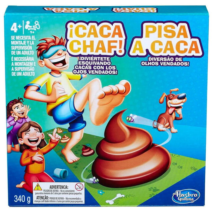 HASBRO Juego Caca Chaf - Jeu de société pour enfants avec pâte à modeler, le joueur qui marche sur le moins de caca gagne