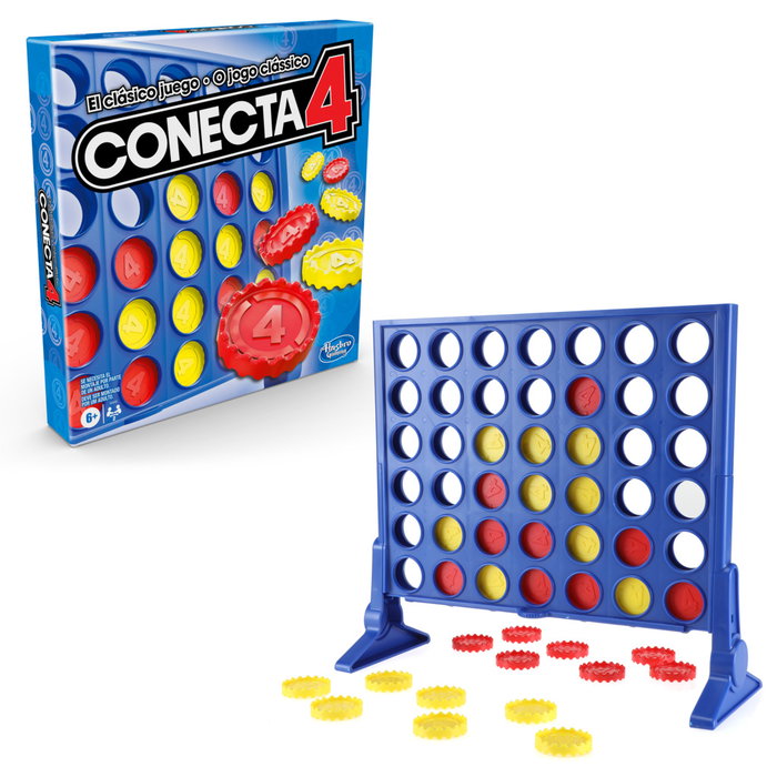 Hasbro Juego Conecta4 Version ES/PT Jeu de Stratégie pour 2 Joueurs dès 6 Ans Hasbro Juego Conecta4 Version ES/PT Jeu de Stratégie pour 2 Joueurs dès 6 Ans