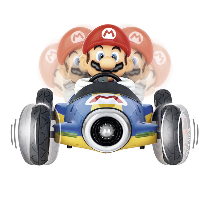 CARRERA Voiture Télécommandée Mario Kart Mach 8 1:18 - Modèle Bleu et Jaune - Licence Super Mario - Jouet RC pour Enfants dès 6 Ans