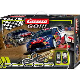 Carrera-Toys Circuit Carrera Go!!! Super Rally avec deux voitures Citroën DS3 WRC, 1:43