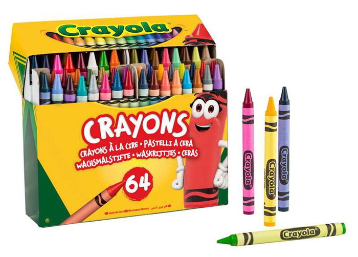 Crayola Boîte de 64 crayons de cire avec taille-crayon intégré - 14.5x3.9x12.5 cm Crayola Boîte de 64 crayons de cire avec taille-crayon intégré - 14.5x3.9x12.5 cm