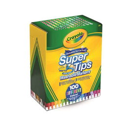 Crayola - Pack de 100 feutres lavables super pointe - Pour coloriage et dessin - Âge recommandé : 3 ans et plus