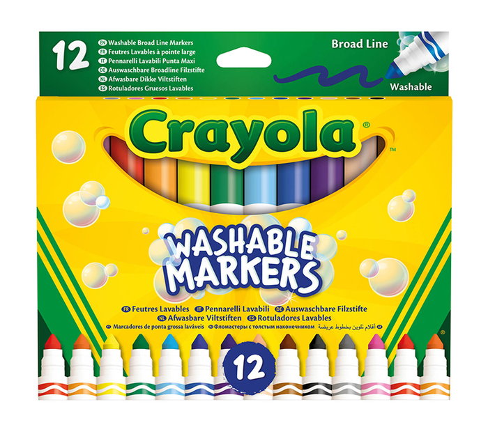 Crayola 12 Feutres Super Lavables Maxi Pointe 58-8340 - Pour École et Maison, À partir de 3 ans Crayola 12 Feutres Super Lavables Maxi Pointe 58-8340 - Pour École et Maison, À partir de 3 ans