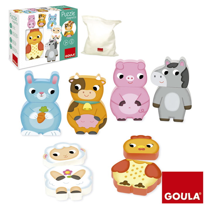 Goula Puzzle Magnétique de la Ferme en Bois (12 pièces)