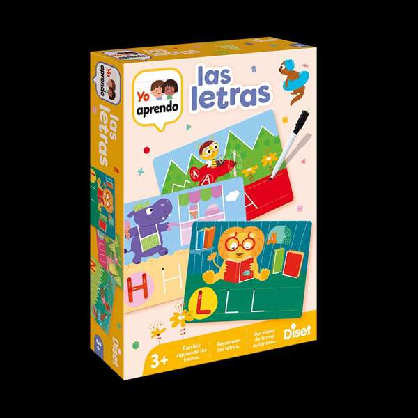 Diset - Juego educativo yo aprendo las letras - Jeu éducatif d'apprentissage des lettres - 27 planches effaçables et feutre - À partir de 5 ans - Espagnol Diset - Juego educativo yo aprendo las letras - Jeu éducatif d'apprentissage des lettres - 27 planches effaçables et feutre - À partir de 5 ans - Espagnol