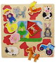 Diset - Puzzle d'éveil en bois à encastrer - Ferme et animaux - Jouet éducatif 12 pièces - À partir de 2 ans - 31x30x1.5 cm