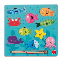 Goula Puzzle magnétique en bois de pêche avec canne à pêche - 11 pièces - 37x29.5x1.5 cm - Pour enfants à partir de 24 mois