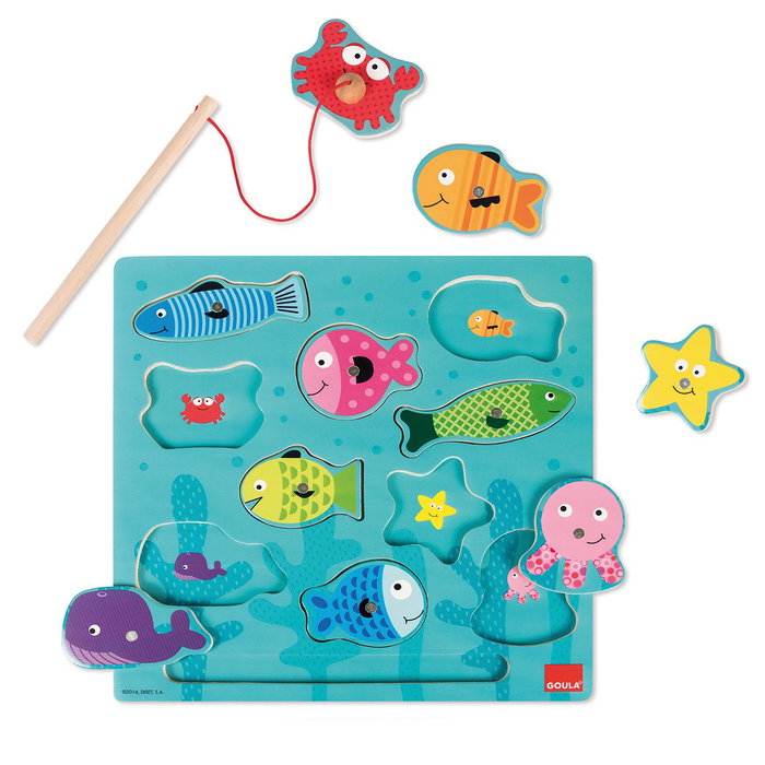 Goula Puzzle encajable pêche Magnétique en bois