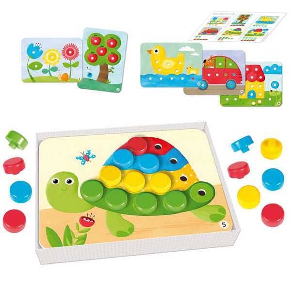 Diset - Jeu éducatif mosaïque en bois Baby Color Goula, 26 pièces, dimensions 30x22x5 cm, pour enfants de 2 à 3 ans Diset - Jeu éducatif mosaïque en bois Baby Color Goula, 26 pièces, dimensions 30x22x5 cm, pour enfants de 2 à 3 ans