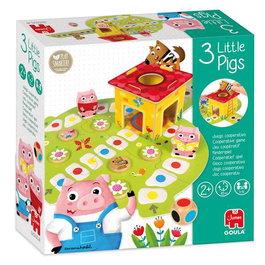 Goula - Jeu éducatif Les 3 Petits Cochons en bois - Conte des Trois Petits Cochons - Jeu de société pour enfants de 2 à4394165 ans