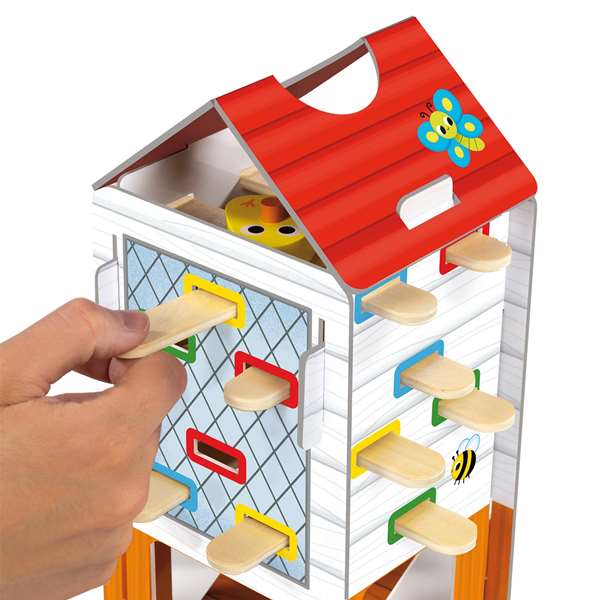 Goula Jeu d'adresse et d'habileté Happy Chickens en bois - Jeu de société pour enfants de 3 à 5 ans - Retirer les bâtons pour trouver les poussins