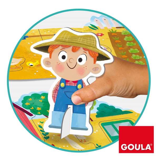 Diset - Puzzle XXL en Carton La Ferme, 17 Pièces Grandes, 2 Figures, Jouet Éducatif pour Enfants de 2 à 4 Ans