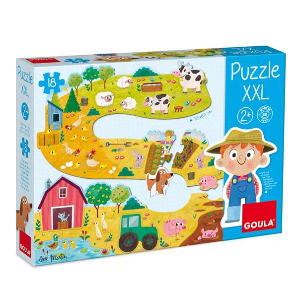 Diset - Puzzle XXL en Carton La Ferme, 17 Pièces Grandes, 2 Figures, Jouet Éducatif pour Enfants de 2 à 4 Ans