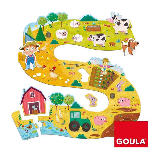 Diset - Puzzle XXL en Carton La Ferme, 17 Pièces Grandes, 2 Figures, Jouet Éducatif pour Enfants de 2 à 4 Ans