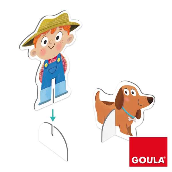 Diset - Puzzle XXL en Carton La Ferme, 17 Pièces Grandes, 2 Figures, Jouet Éducatif pour Enfants de 2 à 4 Ans