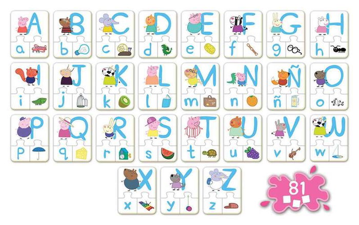 Educa Jeu éducatif Aprendo El Abecedario avec Peppa Pig - Alphabet pour enfants de 4 à 5 ans - Version espagnole et anglaise