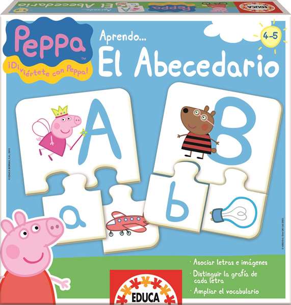 Educa Jeu éducatif Aprendo El Abecedario avec Peppa Pig - Alphabet pour enfants de 4 à 5 ans - Version espagnole et anglaise
