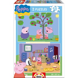 EDUCA BORRAS Puzzle Peppa Pig 2 x 48 pièces - Puzzle enfant 28 x 20 cm