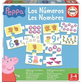Educa - Jeu éducatif Peppa Pig J'apprends les Nombres de 1 à 10, jeu d'encastrement pour enfants à partir de 3 ans