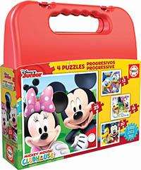 Educa Puzzles progressifs Mickey Mouse 12-16-20-25 pièces avec valisette, jeu de puzzle éducatif pour enfants de 3 à 6 ans, en espagnol et anglais Educa Puzzles progressifs Mickey Mouse 12-16-20-25 pièces avec valisette, jeu de puzzle éducatif pour enfants de 3 à 6 ans, en espagnol et anglais