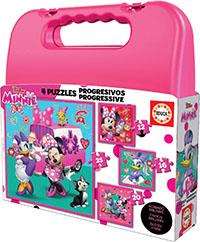 Educa - Puzzles progressifs Minnie Happy Helpers - 12, 16, 20, 25 pièces - En mallette - De 3 à 5 ans