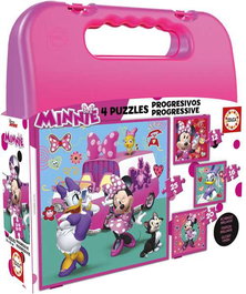 Educa - Puzzles progressifs Minnie Happy Helpers - 12, 16, 20, 25 pièces - En mallette - De 3 à 5 ans