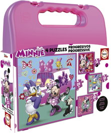 Educa Mallette de Puzzles Progressifs Minnie Happy Helpers (12-16-20-25 pièces)