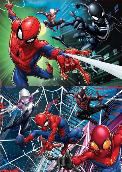 Educa Puzzle Spiderman - 2 Puzzles de 100 Pièces - Jeu en Espagnol et Anglais - À Partir de 6 Ans