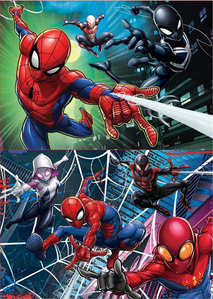 Educa Puzzle Spiderman - 2 Puzzles de 100 Pièces - Jeu en Espagnol et Anglais - À Partir de 6 Ans