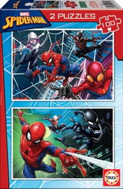 Educa Puzzle Spiderman - 2 Puzzles de 100 Pièces - Jeu en Espagnol et Anglais - À Partir de 6 Ans