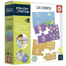 Educa Juego Aprender es Divertido Los Números - Jeu Éducatif pour Apprendre les Nombres en Espagnol et Anglais - 40 Pièces Encajables - Pour Enfants de 3 à 5 Ans