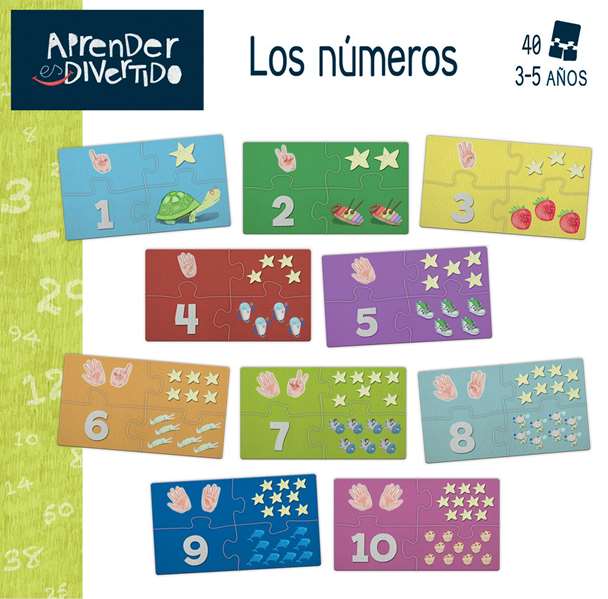Educa Juego Aprender es Divertido Los Números - Jeu Éducatif pour Apprendre les Nombres en Espagnol et Anglais - 40 Pièces Encajables - Pour Enfants de 3 à 5 Ans