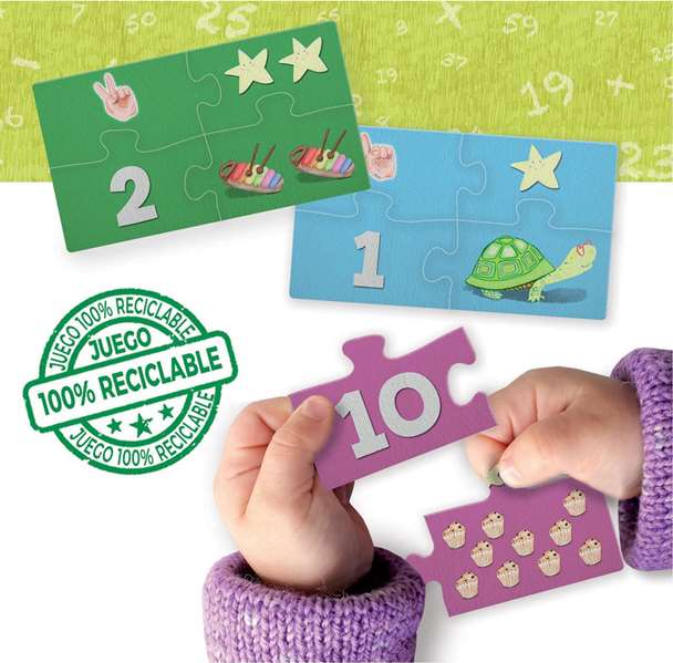 Educa Juego Aprender es Divertido Los Números - Jeu Éducatif pour Apprendre les Nombres en Espagnol et Anglais - 40 Pièces Encajables - Pour Enfants de 3 à 5 Ans