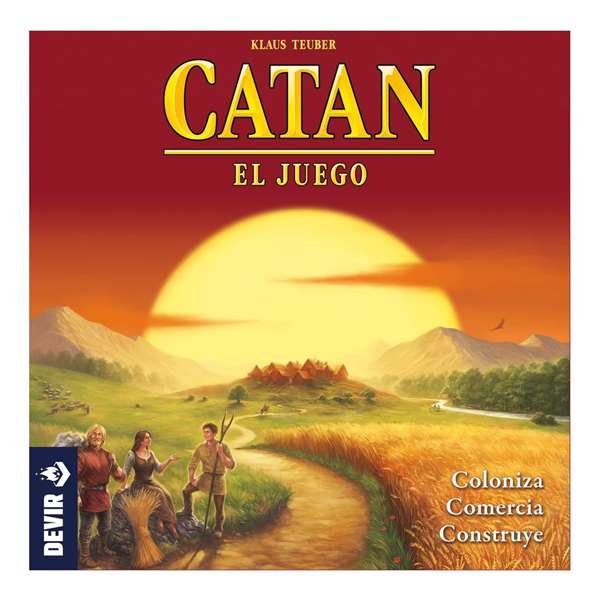 Devir - Jeu de Société Catan en Espagnol - Colonisez l'Île de Catan avec Astuce et Stratégie - Modèles Surtis - De 10 à 99 Ans - Pour 4 Joueurs