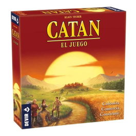 Devir - Jeu de Société Catan en Espagnol - Colonisez l'Île de Catan avec Astuce et Stratégie - Modèles Surtis - De 10 à 99 Ans - Pour 4 Joueurs