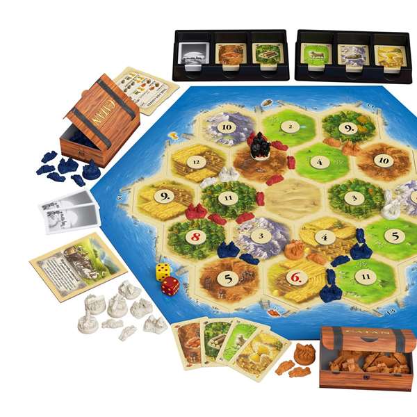Devir - Jeu de Société Catan en Espagnol - Colonisez l'Île de Catan avec Astuce et Stratégie - Modèles Surtis - De 10 à 99 Ans - Pour 4 Joueurs