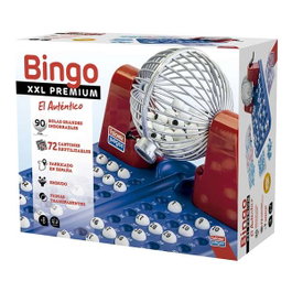Falomir Bingo XXL Premium - Jeu de bingo avec 72 cartes et boules indélébiles (40x33x21 cm) - Version espagnole