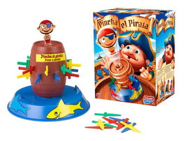 Falomir Jeu Pincha el Pirata - Jeu de société en espagnol pour 2 joueurs dès 3 ans, en carton et plastique