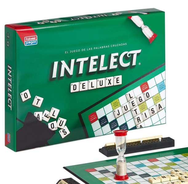 Falomir Juego Intelect Deluxe - Jeu de stratégie et réflexion en espagnol - Jeu de société pour 2 joueurs avec plateau, pions en bois et sablier