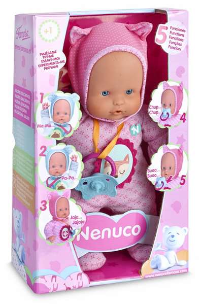 Famosa Poupée Nenuco Little Fox Rose 30 cm avec 5 fonctions