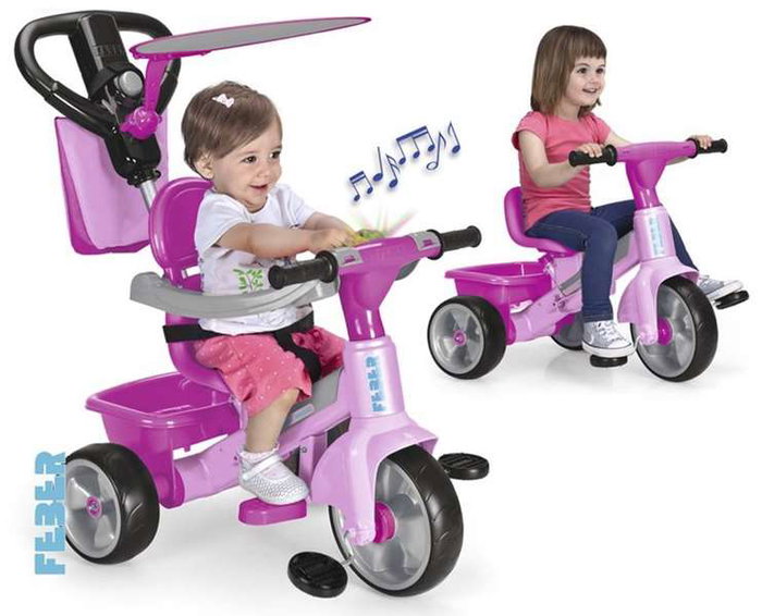 Feber Triciclo Baby Plus Music Rosa 91,2x98,3x51,5 cm, Tricycle enfant musical avec piles pour 9 mois et plus Feber Triciclo Baby Plus Music Rosa 91,2x98,3x51,5 cm, Tricycle enfant musical avec piles pour 9 mois et plus