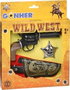 Gonher - Set Pistola 8 Tiros Far West avec Cartouche et Étoile de Shérif - Jouet en Métal - 21x27x3 cm