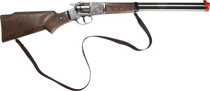 Gonher Rifle Cowboy 8 coups pour enfants, jouet à canon basculant en métal (14,5x66x3 cm) - Recommandé à partir de 3 ans